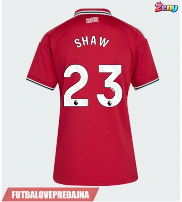 Lacne Ženy Futbalové dres Manchester United Luke Shaw #23 2026-27 Krátky Rukáv - Domáci